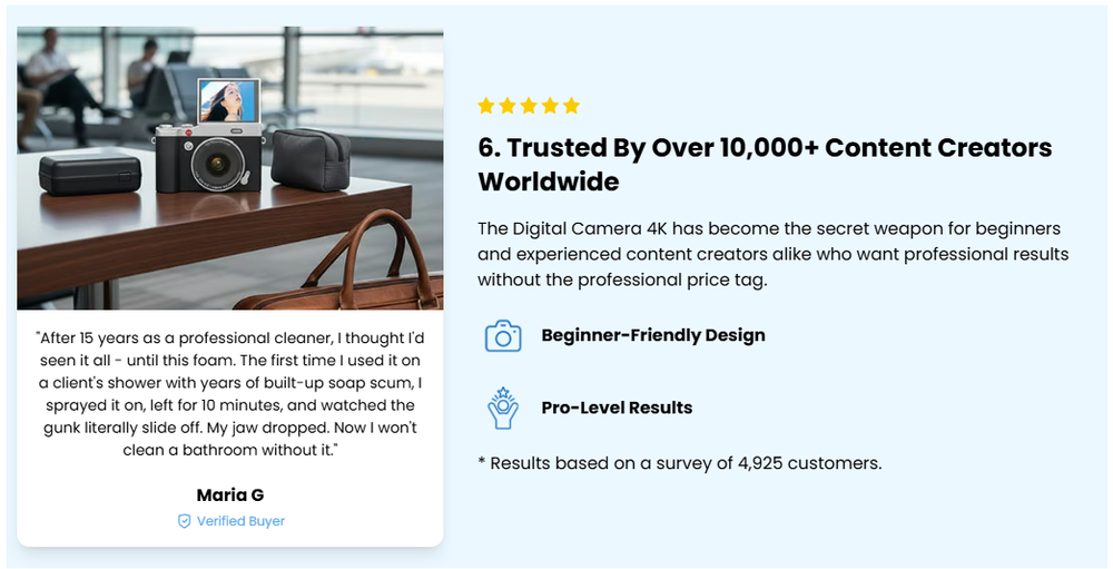 Digital Camera 4K for Photography and Video